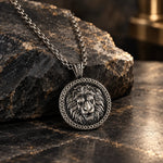 Lion Head Power Medallion  Necklace Charmora Jewelry