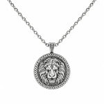 Lion Head Power Medallion  Necklace Charmora Jewelry