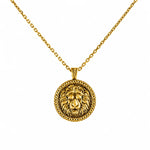 Lion Head Power Medallion  Necklace Charmora Jewelry