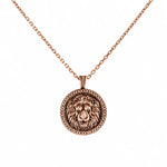 Lion Head Power Medallion  Necklace Charmora Jewelry