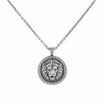 Lion Head Power Medallion  Necklace Charmora Jewelry