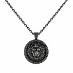 Lion Head Power Medallion  Necklace Charmora Jewelry