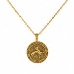 Ancient Greek Wrestling Medallion  Necklace Charmora Jewelry
