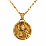 Saint Jude Protection High Relief Medallion  Necklace Charmora Jewelry