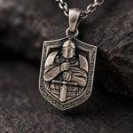 Knight Relief Shield  Necklace Charmora Jewelry