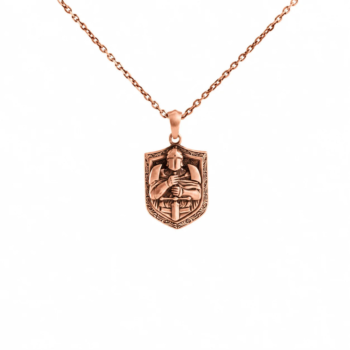 Knight Relief Shield  Necklace Charmora Jewelry