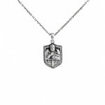 Knight Relief Shield  Necklace Charmora Jewelry