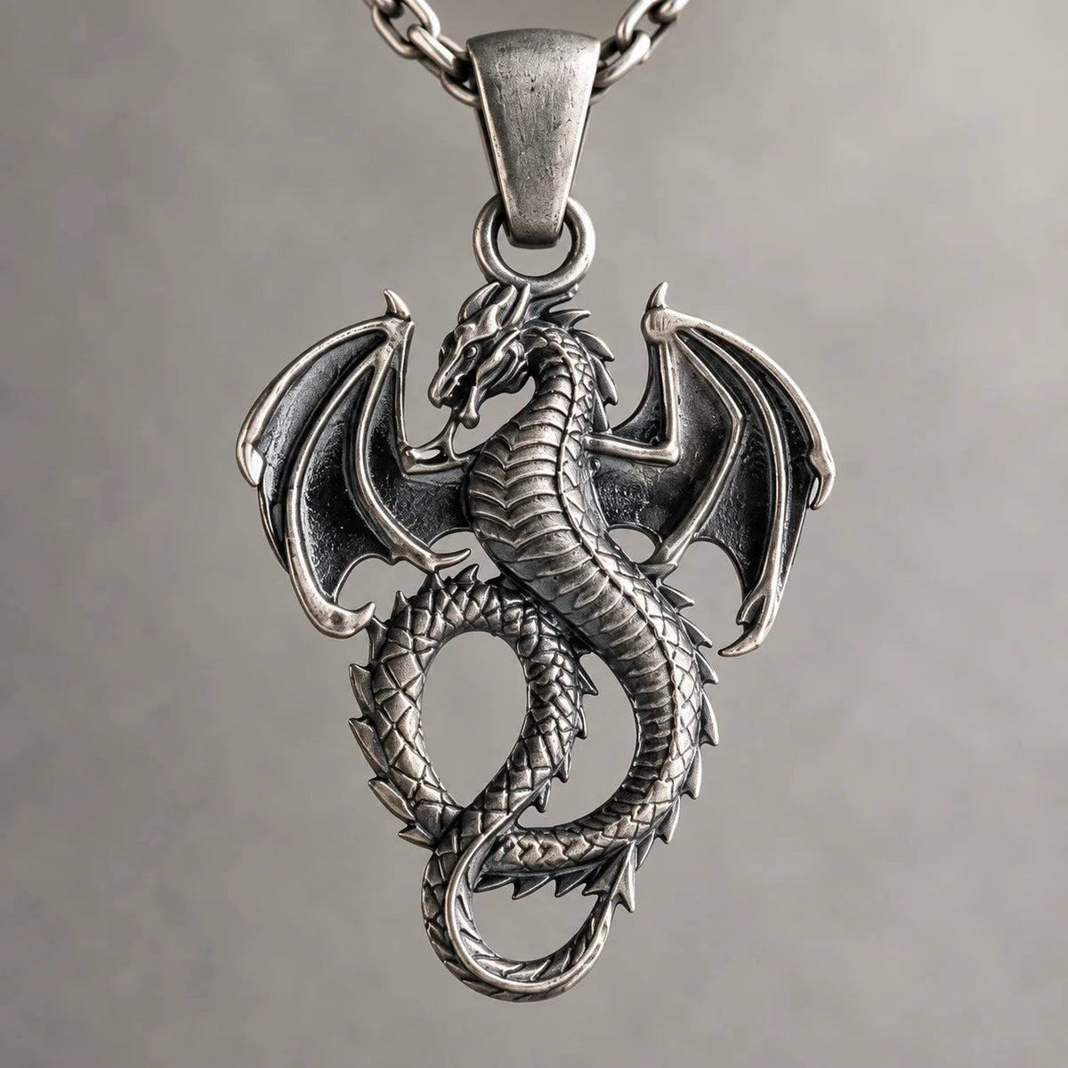 Dragon Relief Motif  Necklace Charmora Jewelry