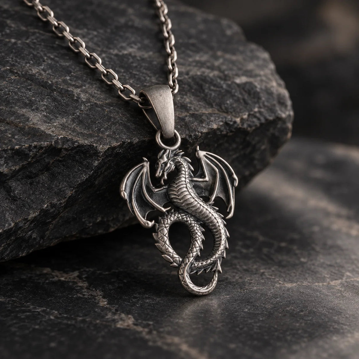 Dragon Relief Motif  Necklace Charmora Jewelry