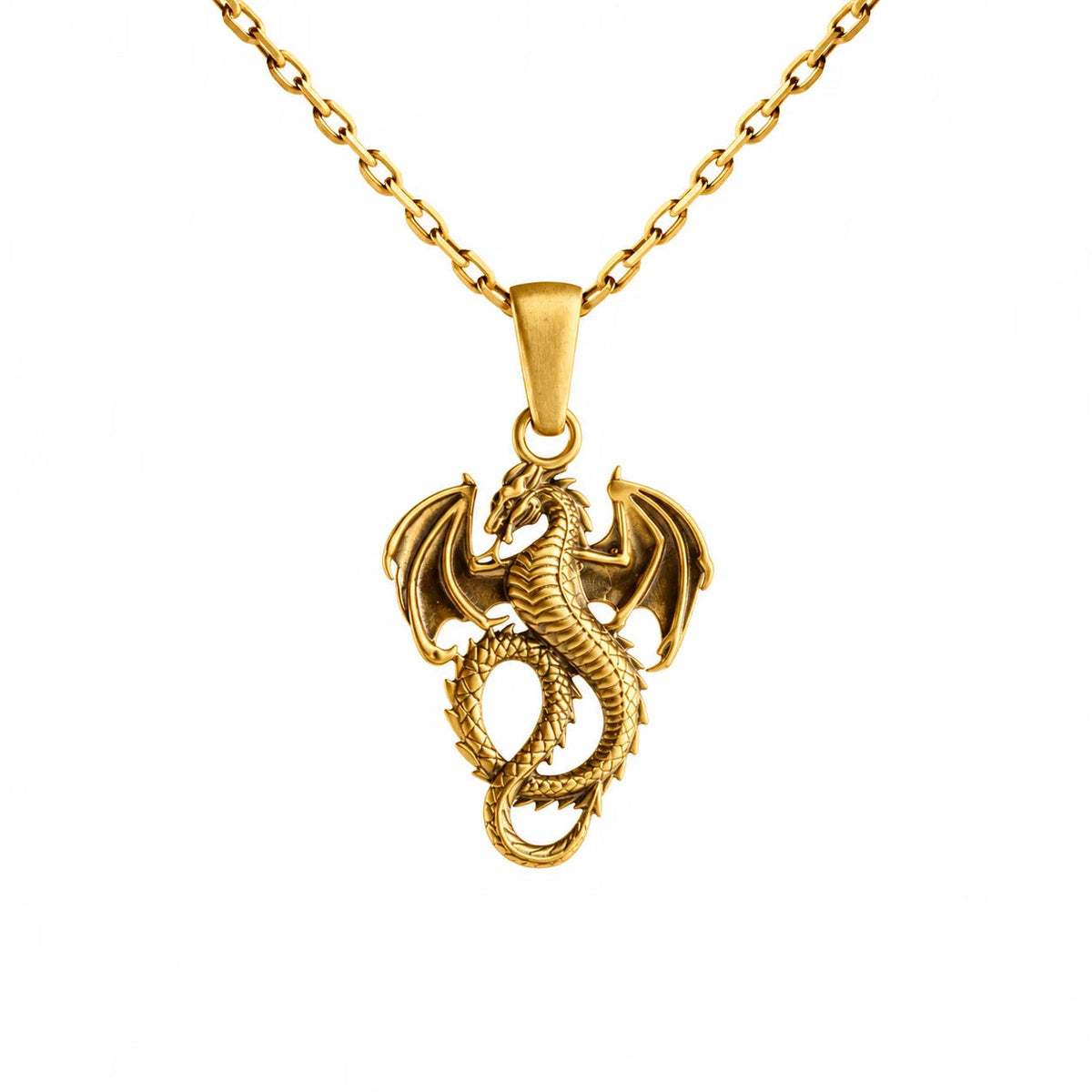 Dragon Relief Motif  Necklace Charmora Jewelry