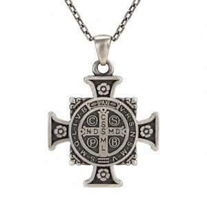 Saint Benedict Medal Cross  Necklace Charmora Jewelry