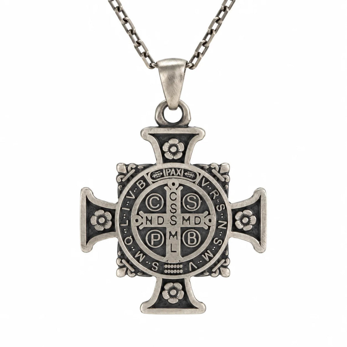 Saint Benedict Medal Cross  Necklace Charmora Jewelry