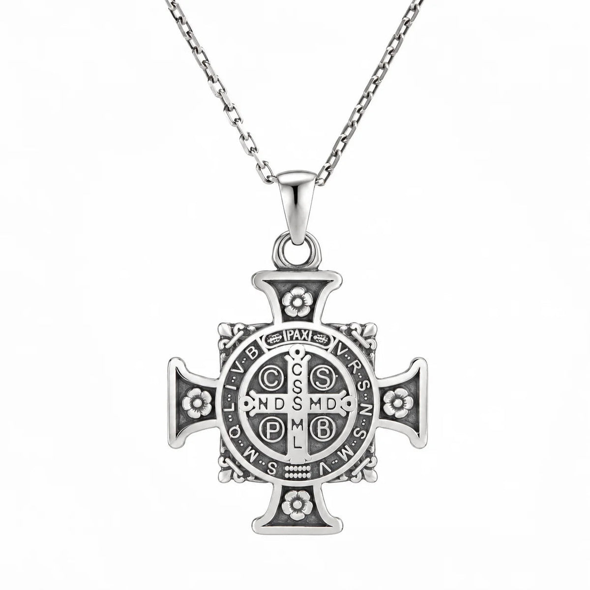 Saint Benedict Medal Cross  Necklace Charmora Jewelry