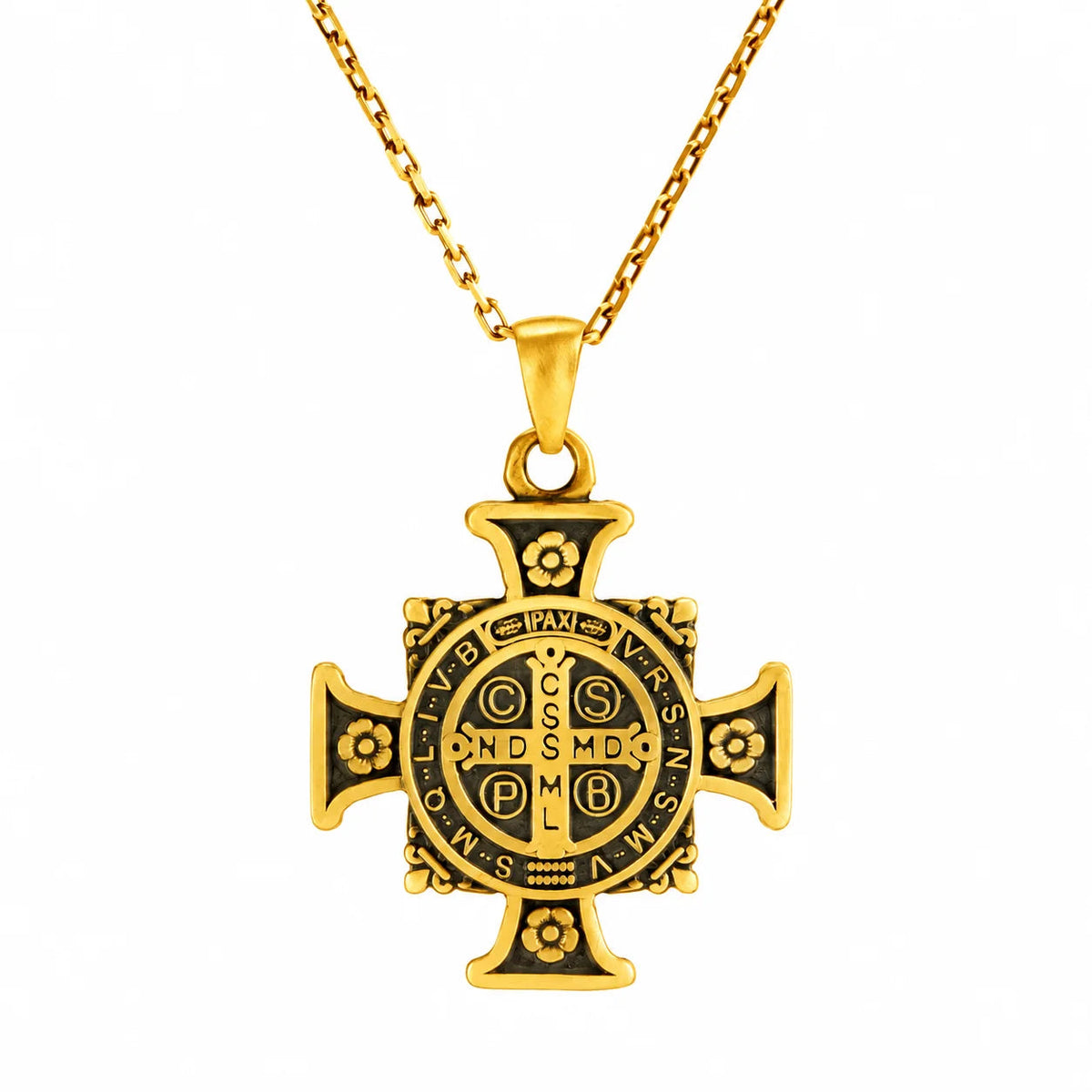 Saint Benedict Medal Cross  Necklace Charmora Jewelry