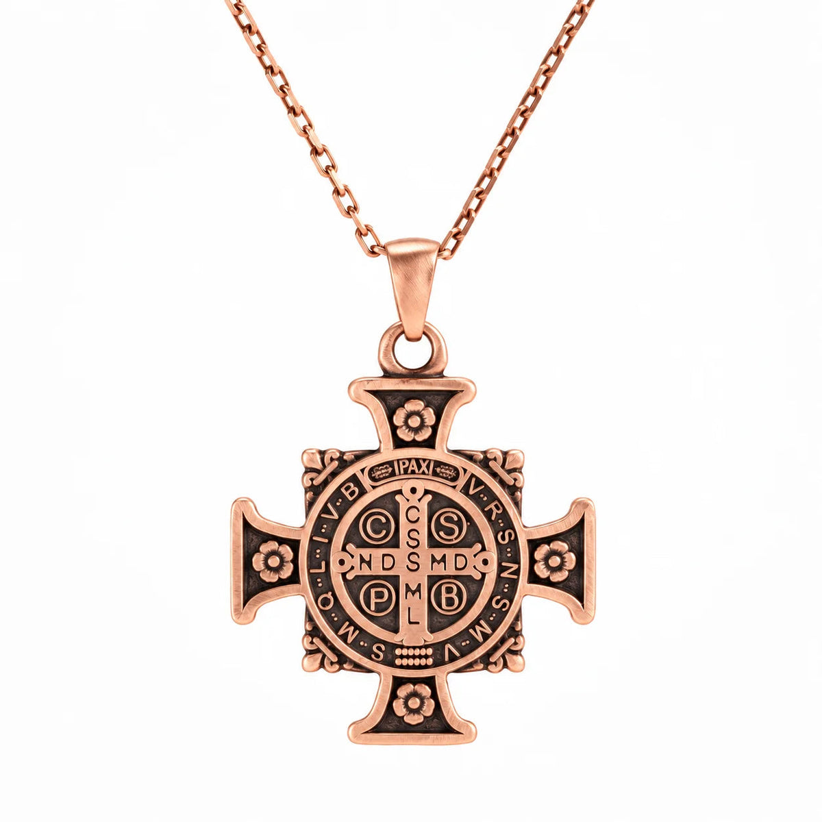 Saint Benedict Medal Cross  Necklace Charmora Jewelry
