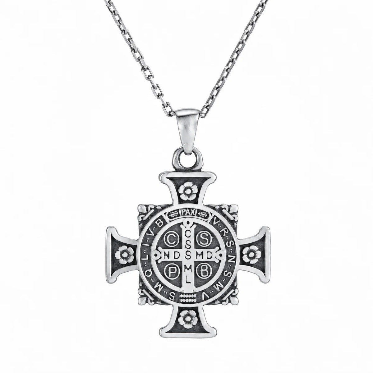 Saint Benedict Medal Cross  Necklace Charmora Jewelry