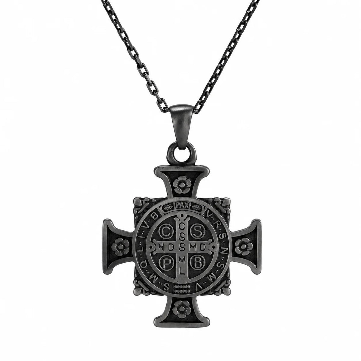Saint Benedict Medal Cross  Necklace Charmora Jewelry
