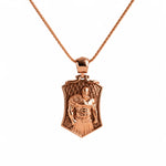 Spartan Warrior High Relief Shield  Necklace Charmora Jewelry