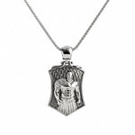 Spartan Warrior High Relief Shield  Necklace Charmora Jewelry
