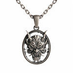 Sculpted Hannya Mask  Necklace Charmora Jewelry