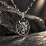 Sculpted Hannya Mask  Necklace Charmora Jewelry