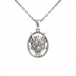 Sculpted Hannya Mask  Necklace Charmora Jewelry