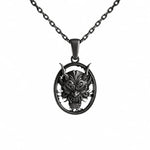 Sculpted Hannya Mask  Necklace Charmora Jewelry