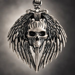 Winged Skull and Pointed Ornament  Necklace Charmora Jewelry