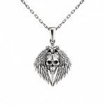 Winged Skull and Pointed Ornament  Necklace Charmora Jewelry