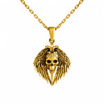 Winged Skull and Pointed Ornament  Necklace Charmora Jewelry