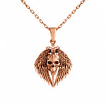Winged Skull and Pointed Ornament  Necklace Charmora Jewelry