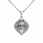 Winged Skull and Pointed Ornament  Necklace Charmora Jewelry
