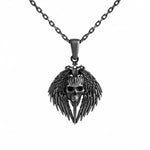 Winged Skull and Pointed Ornament  Necklace Charmora Jewelry