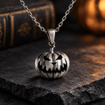 Carved Pumpkin Halloween  Necklace Charmora Jewelry