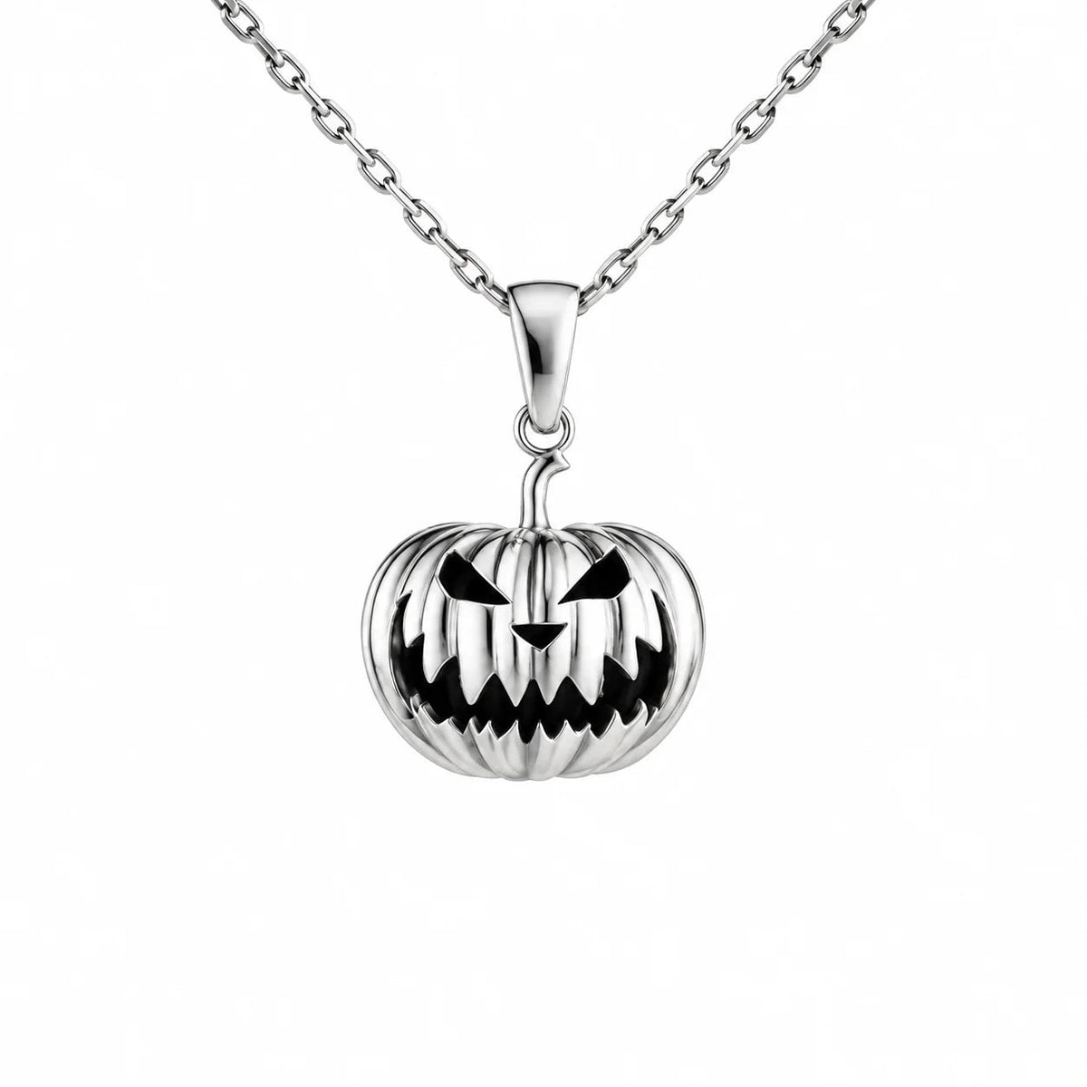 Carved Pumpkin Halloween  Necklace Charmora Jewelry