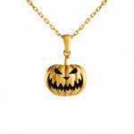 Carved Pumpkin Halloween  Necklace Charmora Jewelry