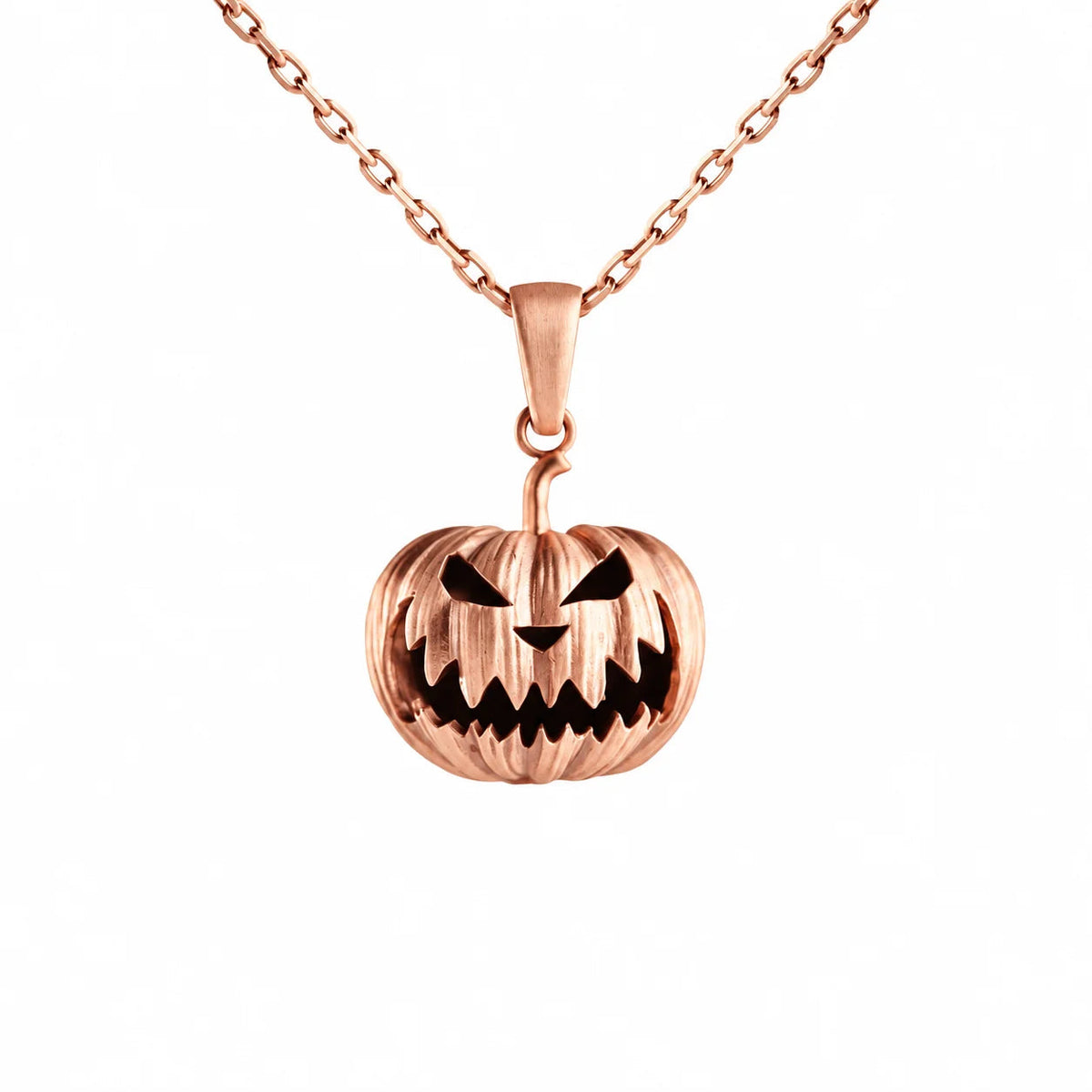 Carved Pumpkin Halloween  Necklace Charmora Jewelry