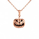 Carved Pumpkin Halloween  Necklace Charmora Jewelry
