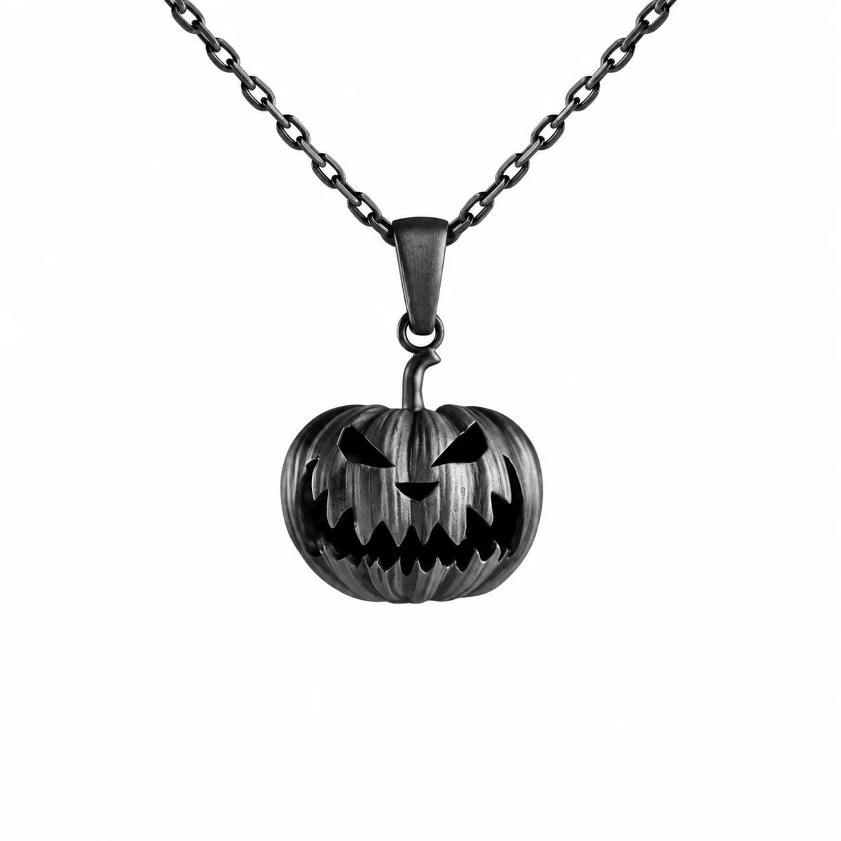 Carved Pumpkin Halloween  Necklace Charmora Jewelry