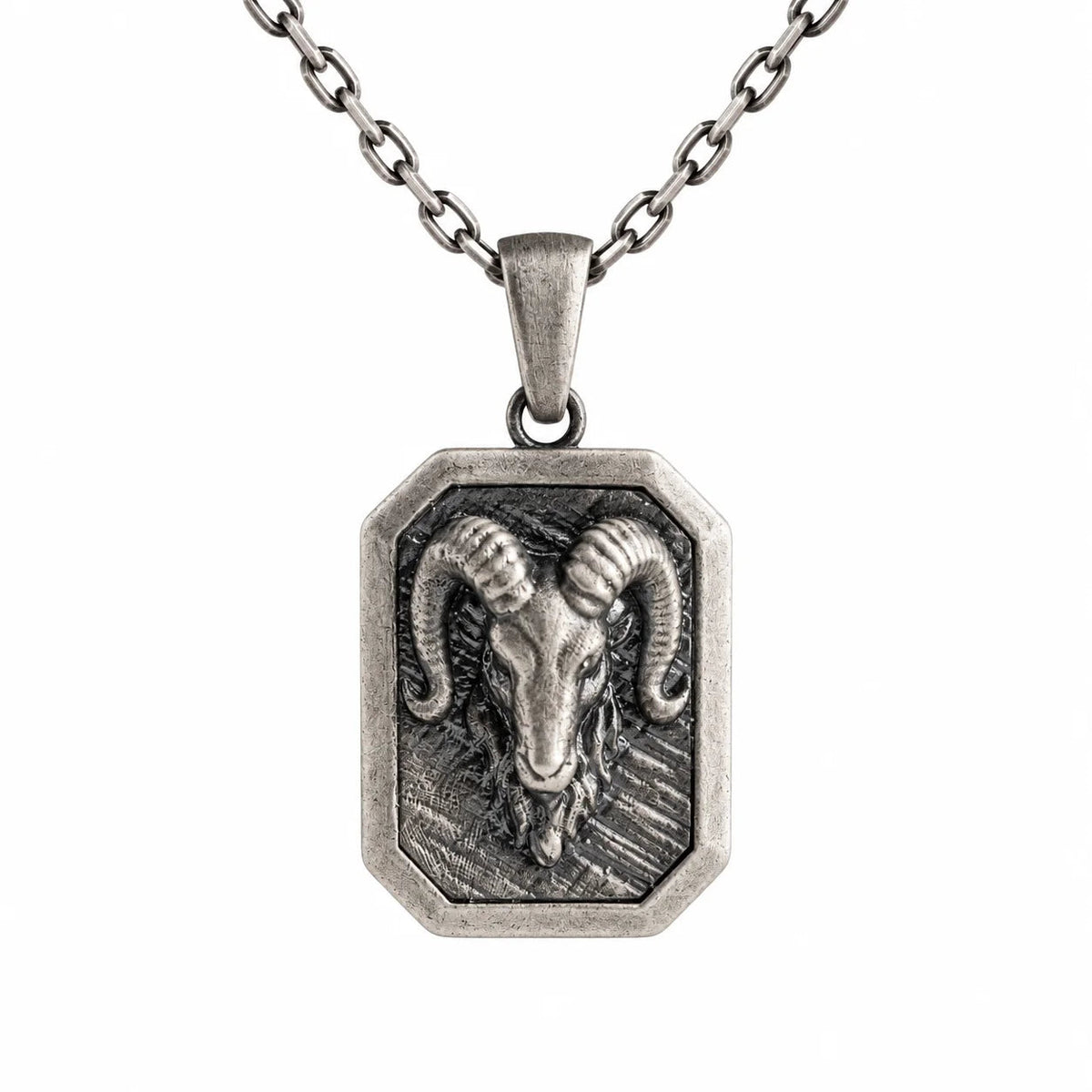 Detailed Ram Skull  Necklace Charmora Jewelry