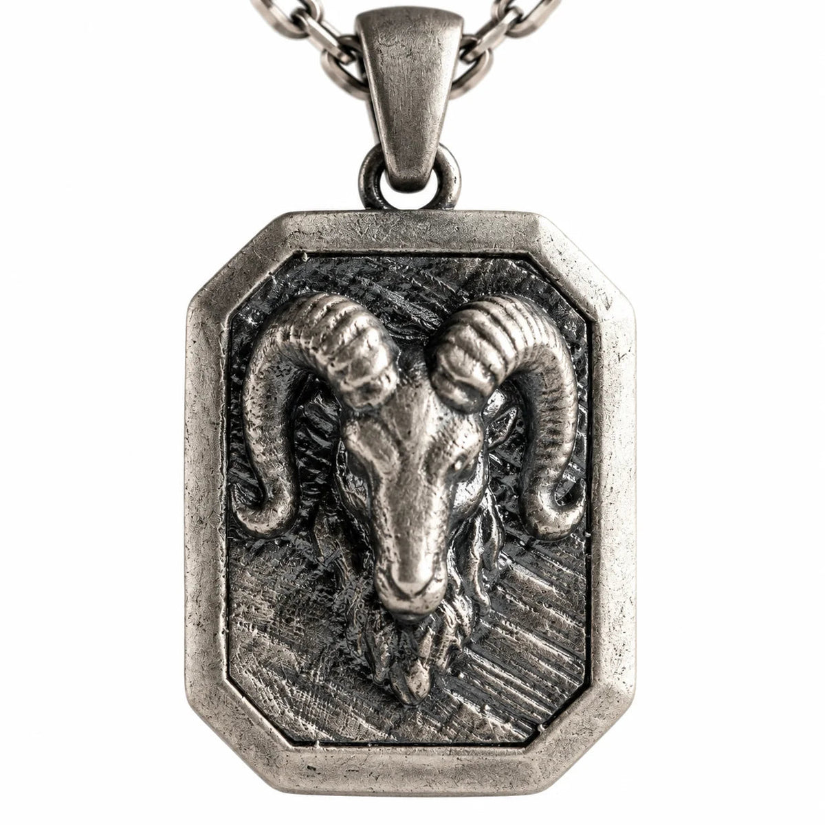 Detailed Ram Skull  Necklace Charmora Jewelry