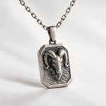 Detailed Ram Skull  Necklace Charmora Jewelry