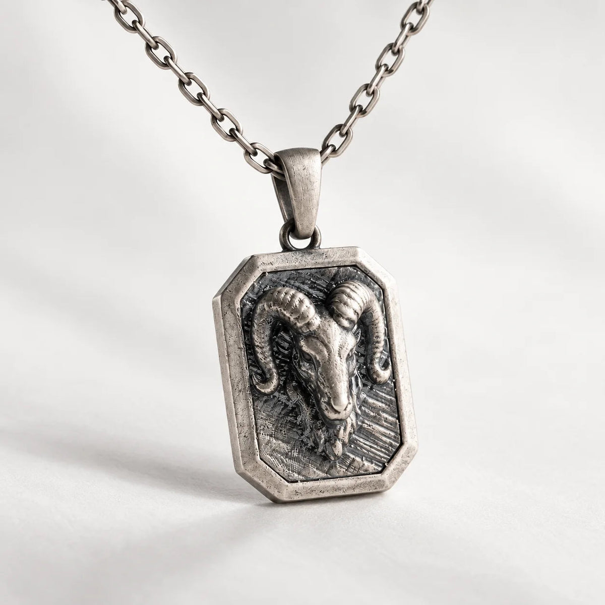 Detailed Ram Skull  Necklace Charmora Jewelry