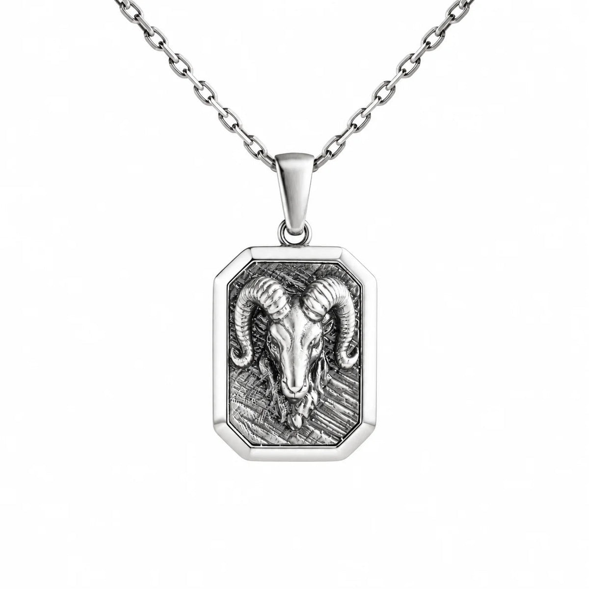 Detailed Ram Skull  Necklace Charmora Jewelry