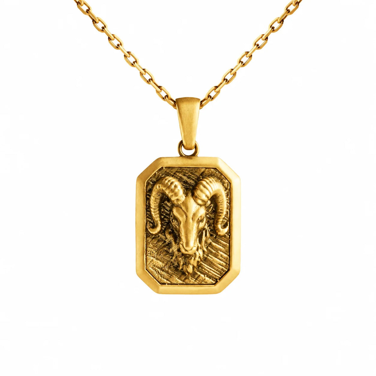 Detailed Ram Skull  Necklace Charmora Jewelry