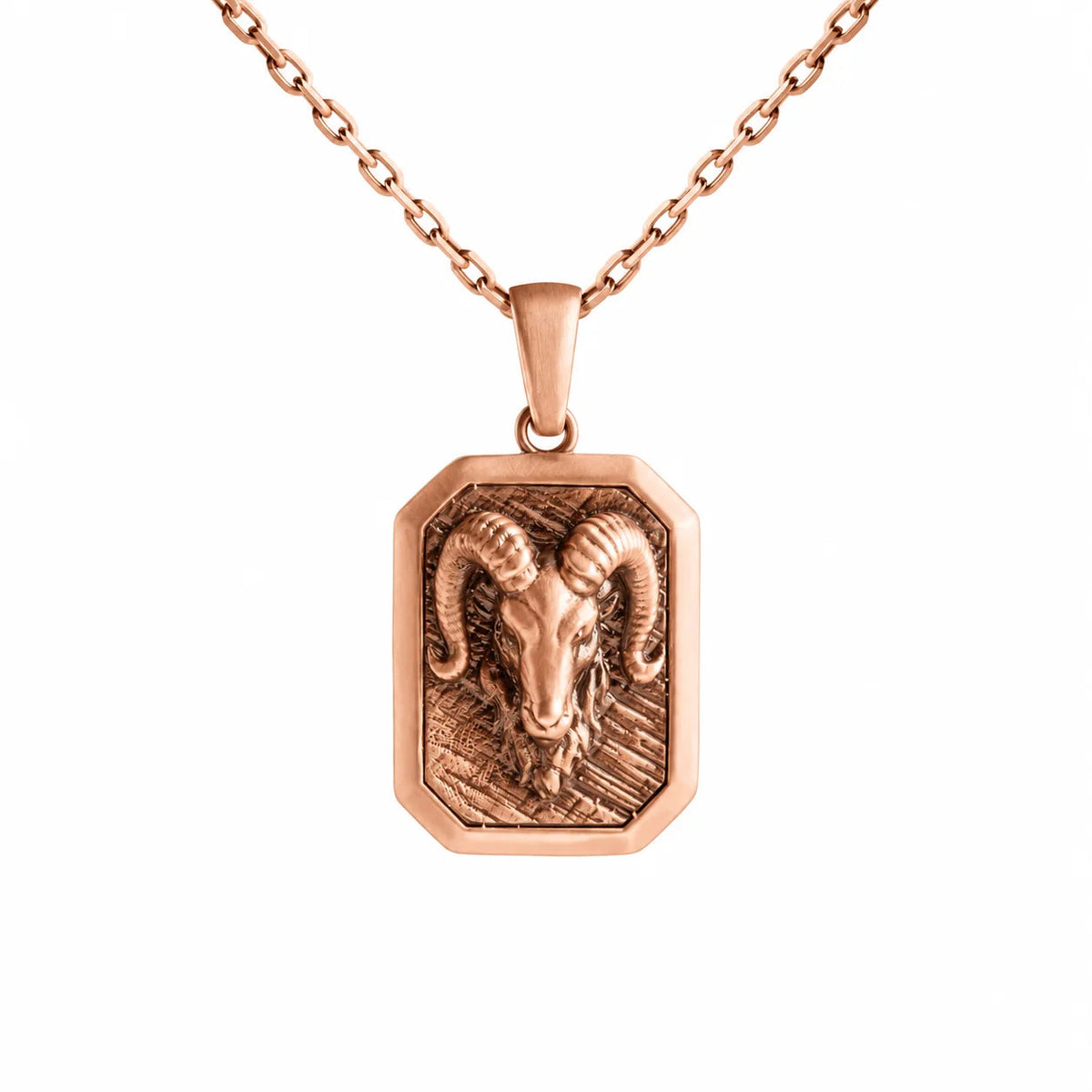 Detailed Ram Skull  Necklace Charmora Jewelry