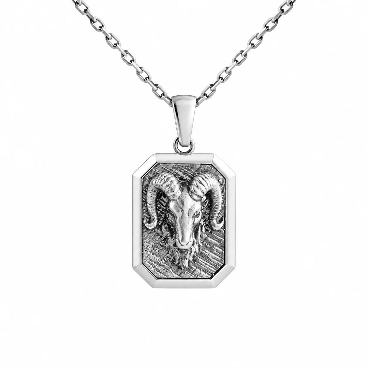 Detailed Ram Skull  Necklace Charmora Jewelry