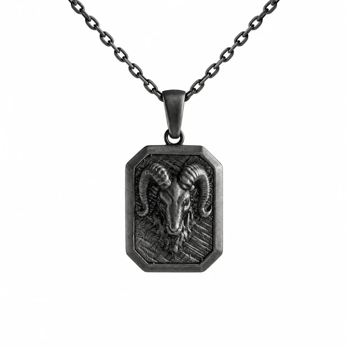 Detailed Ram Skull  Necklace Charmora Jewelry