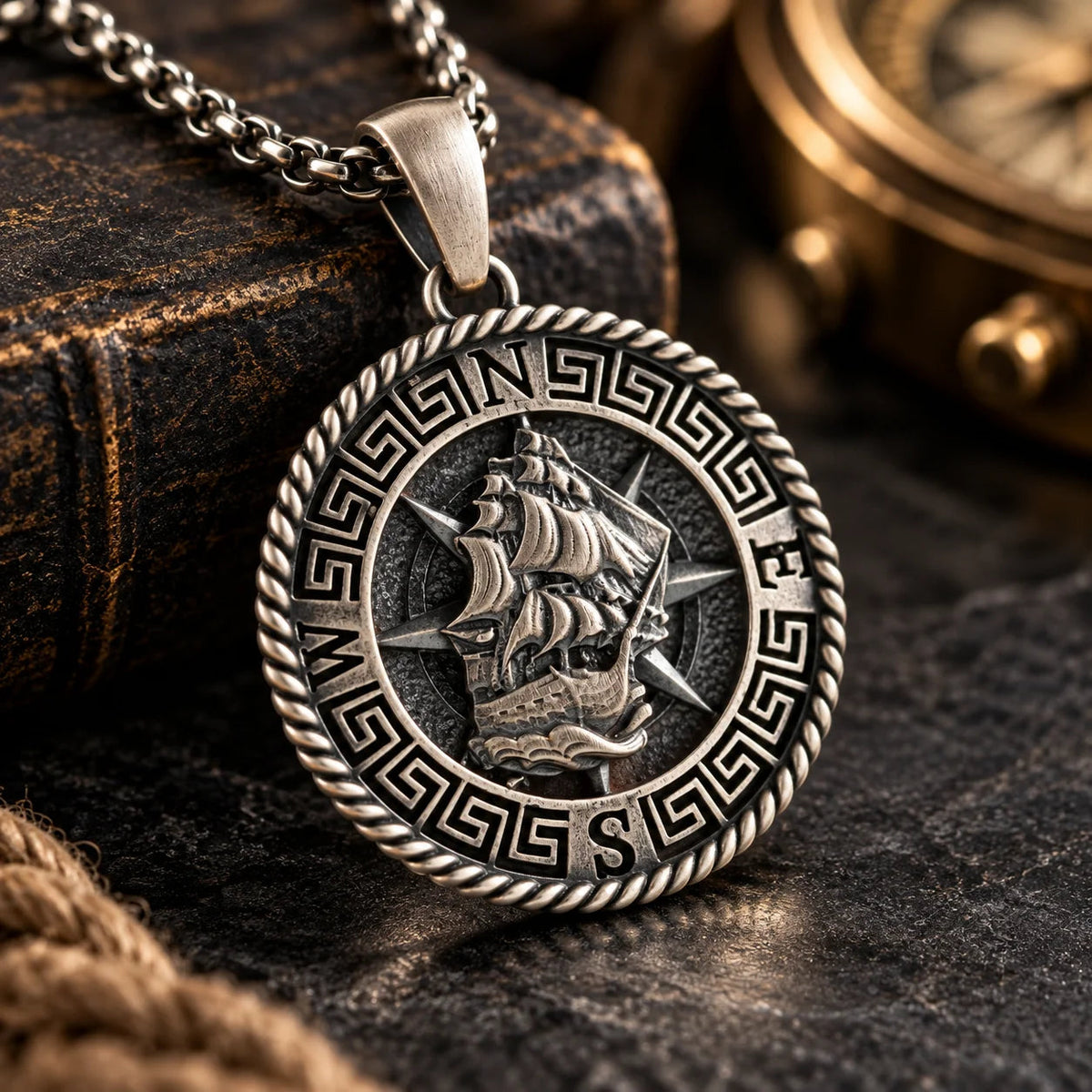 Maritime Vessel  Necklace Charmora Jewelry