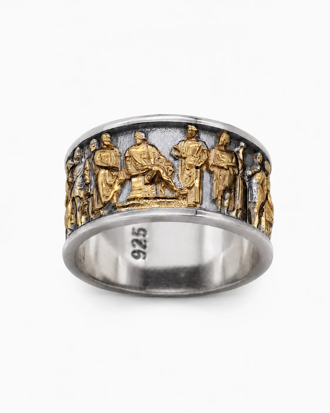 Ancient Roman Gladiator Relief Motif Ring  Ring Charmora Jewelry